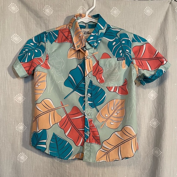 RSVLTS Boy’s Moana Kunuflex Multicolor Leaf Print Shirt - Picture 1 of 11